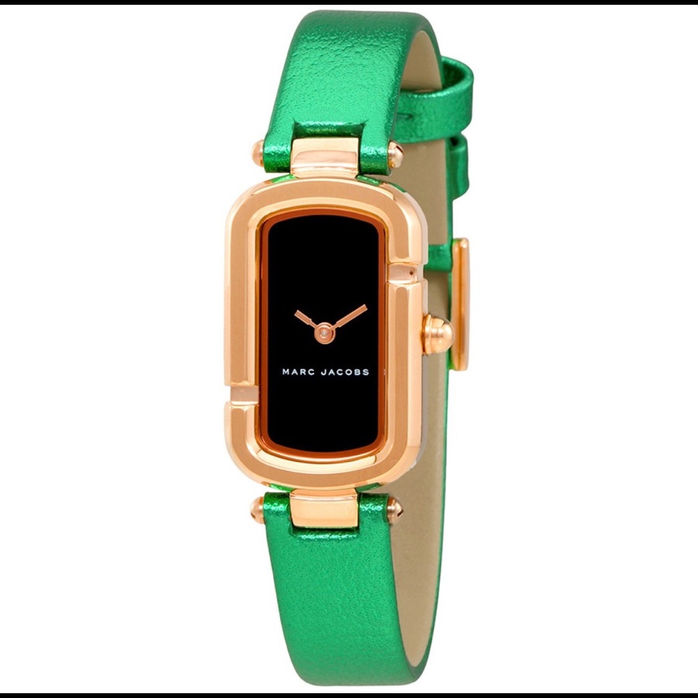 Marc Jacobs Ladies Metallic Green Leather Watch